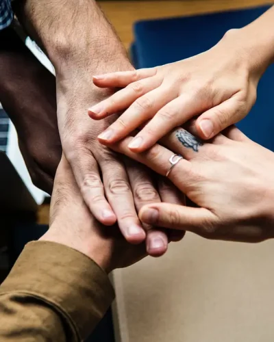 Team Hands together